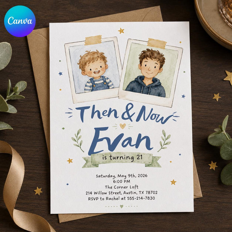 21st Birthday Photo Invitation