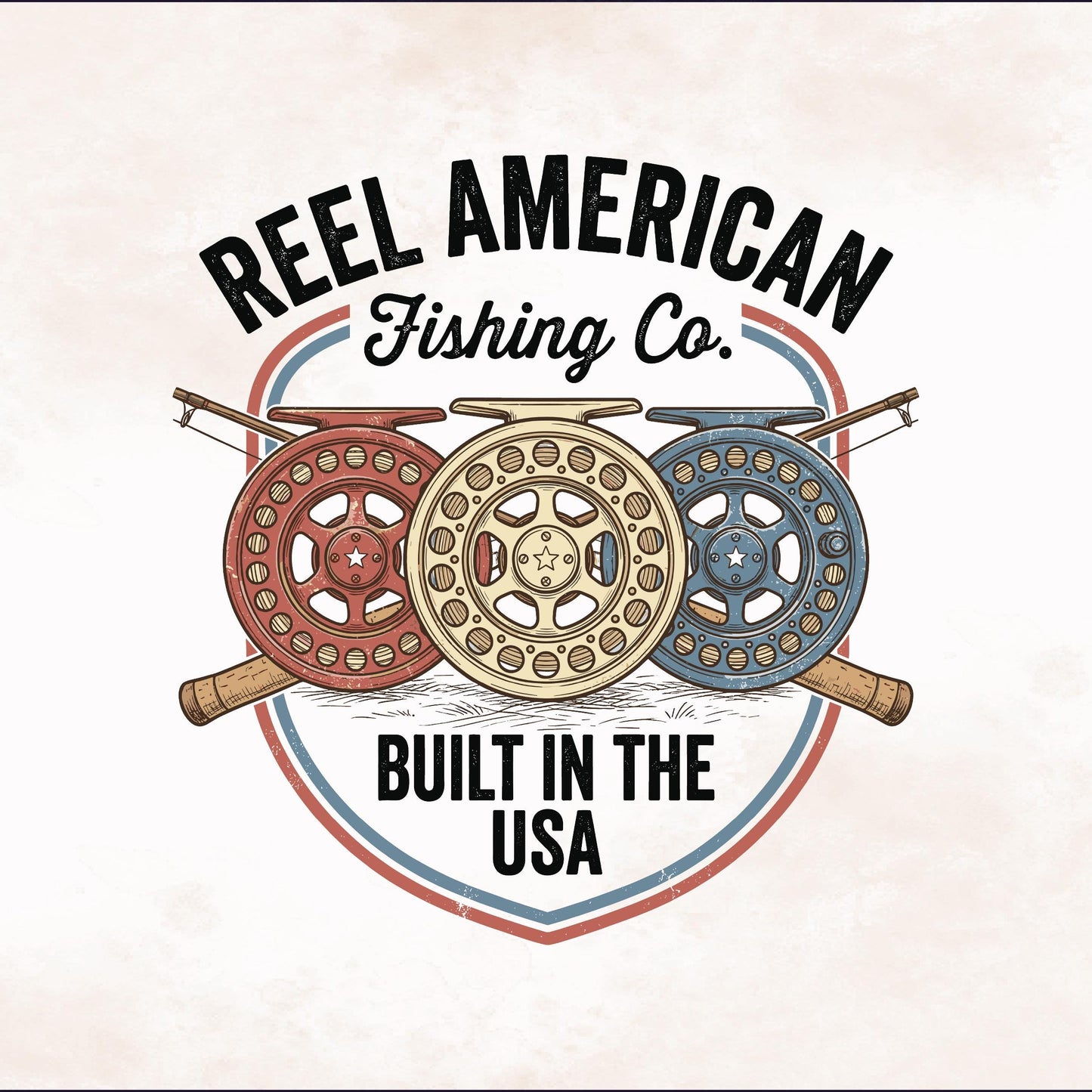 Fly Fishing Reel Patriotic American Flag PNG 4th of July USA 250 Years Reel American Fishing Graphic Digital Download __etsy:7977948825