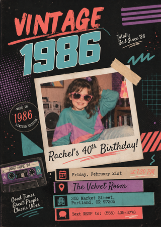 Invitation design made with the VoltBy generator