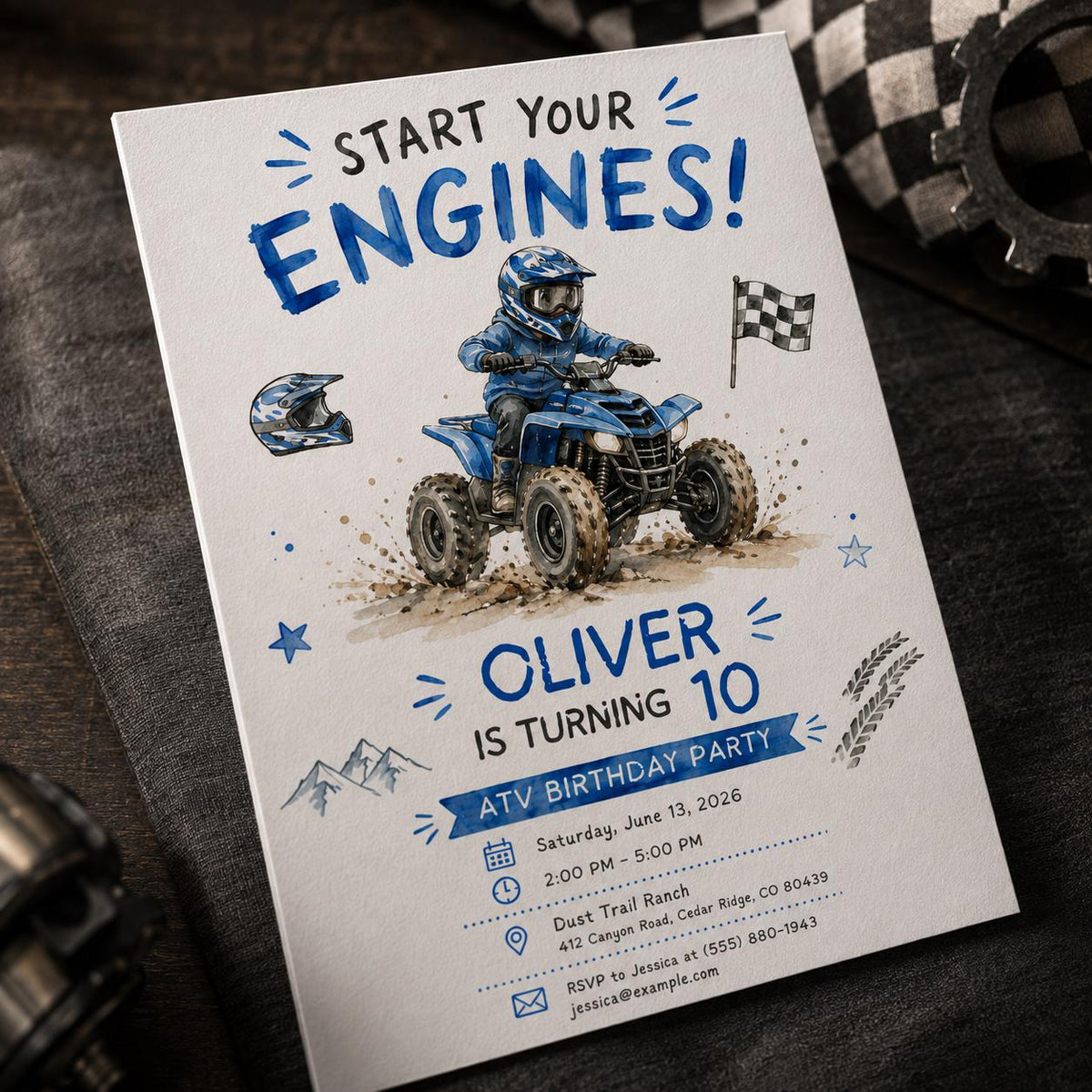 ATV 10th Birthday Invitation — digital invitation, instant download