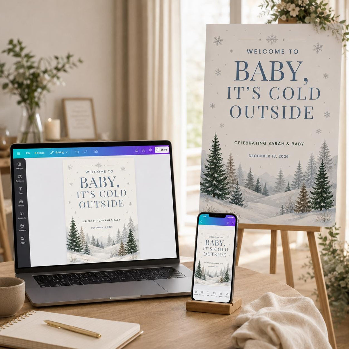 Baby Shower Welcome Sign — baby shower stationery by VoltBy