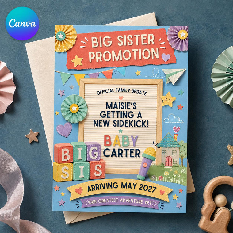 Big Sister Promotion Baby Announcement