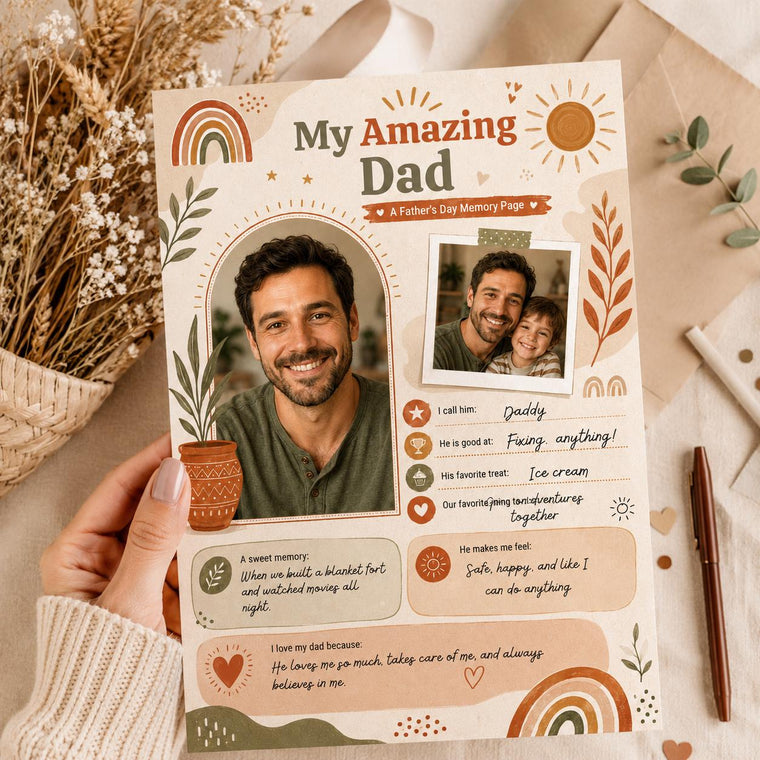 Boho My Amazing Dad Photo Worksheet