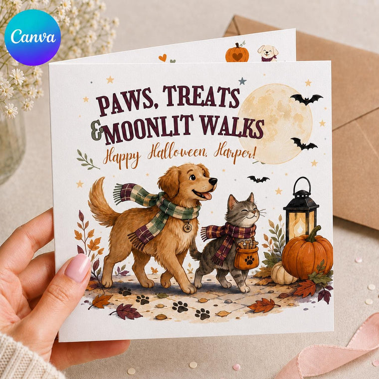 Cat Pet Halloween Greeting Card