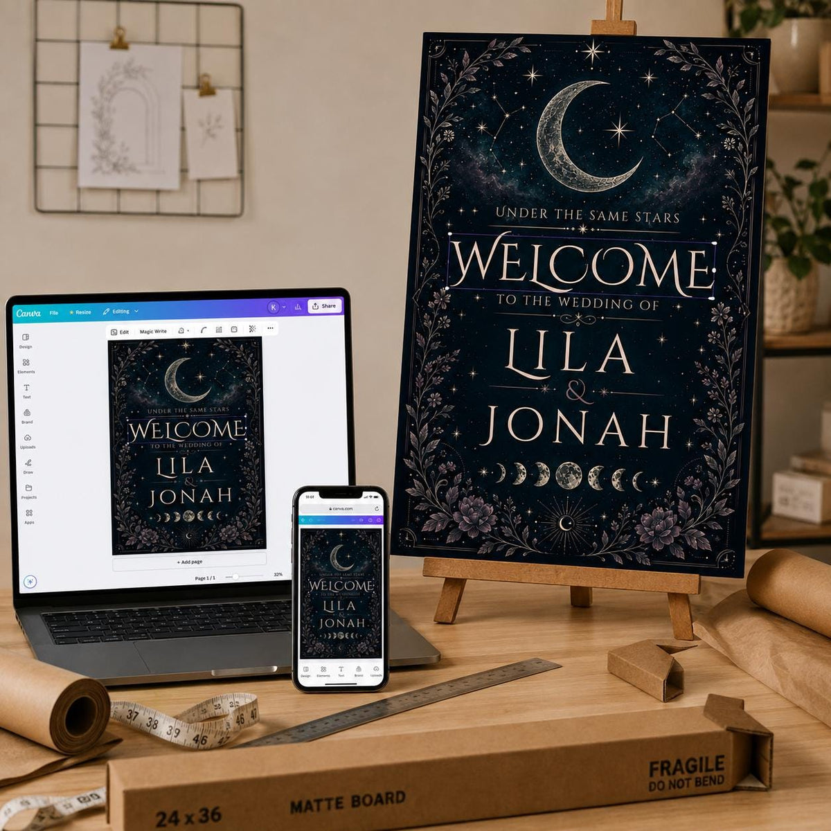 Celestial Wedding Welcome Sign — wedding stationery by VoltBy