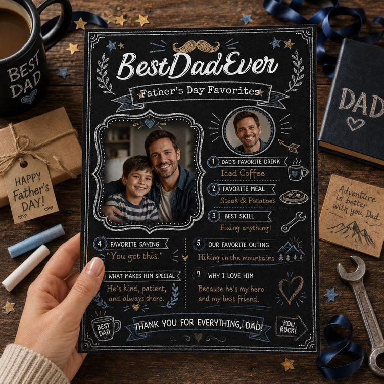 Chalkboard Best Dad Ever Photo Keepsake
