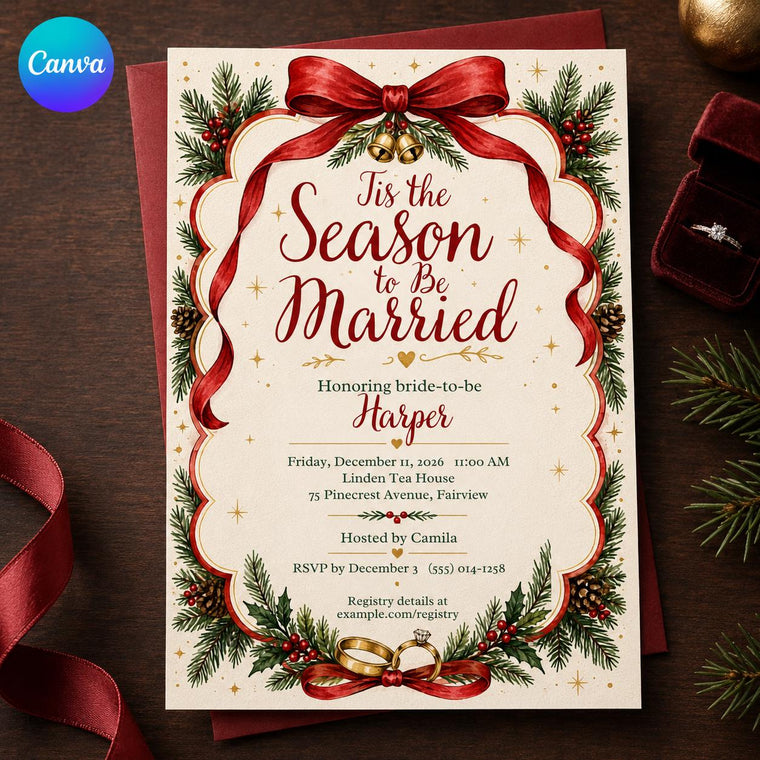 Christmas Bridal Shower Invitation