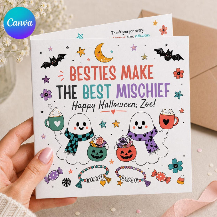 Colorful Halloween Greeting Card for Best Friend