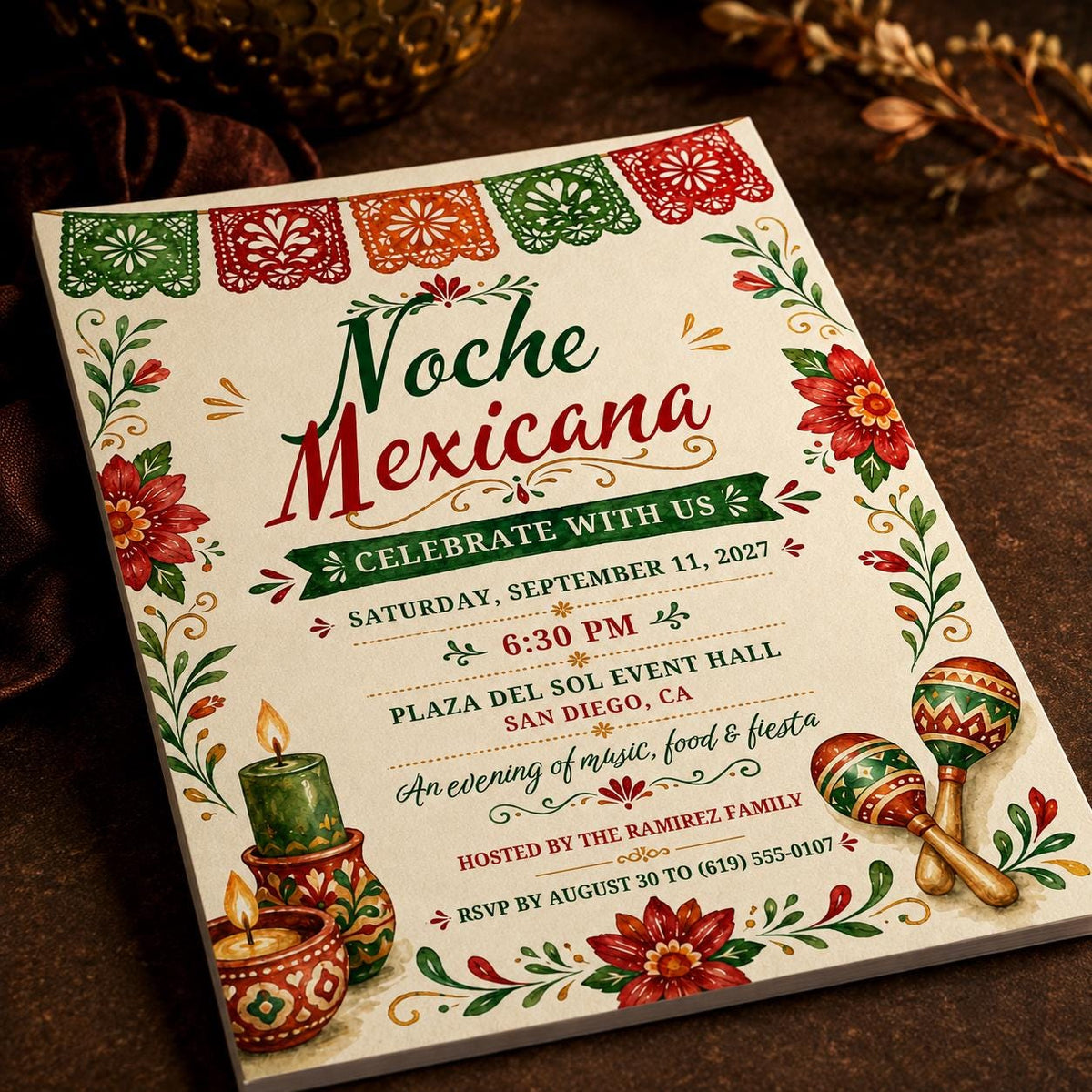 Colorful Mexican Fiesta Invitation — fiesta stationery by VoltBy
