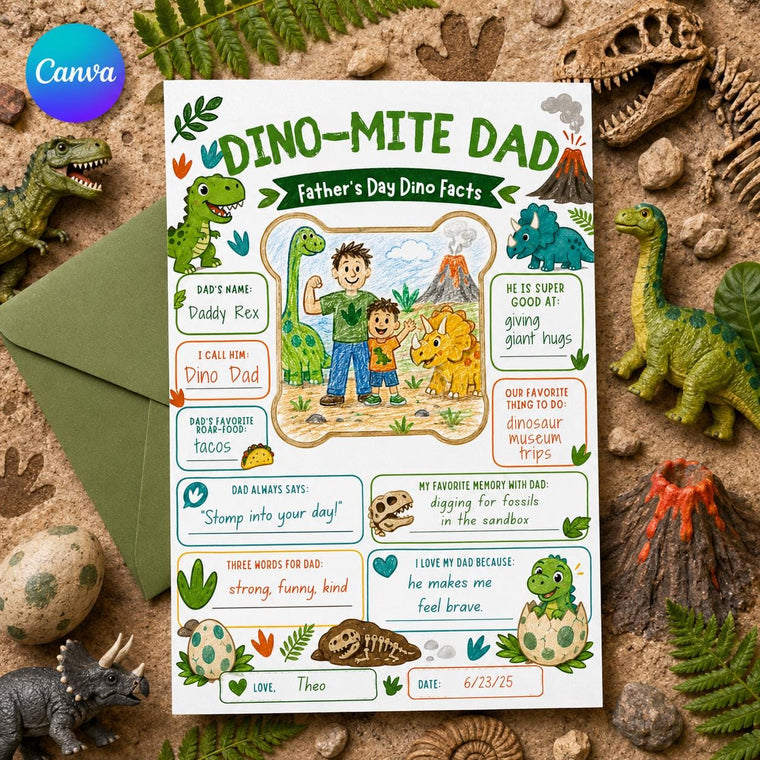 Dino-Mite Dad Father's Day Interview Worksheet