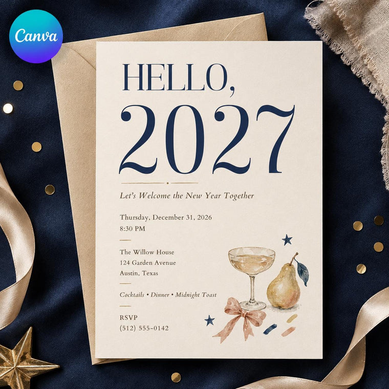 Elegant 2027 New Year's Eve Invitation
