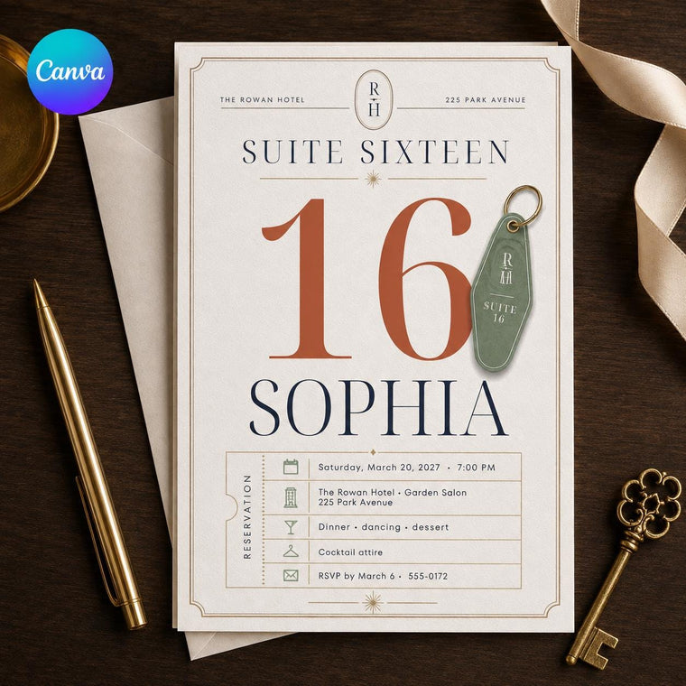 Elegant Sweet 16 Birthday Invitation