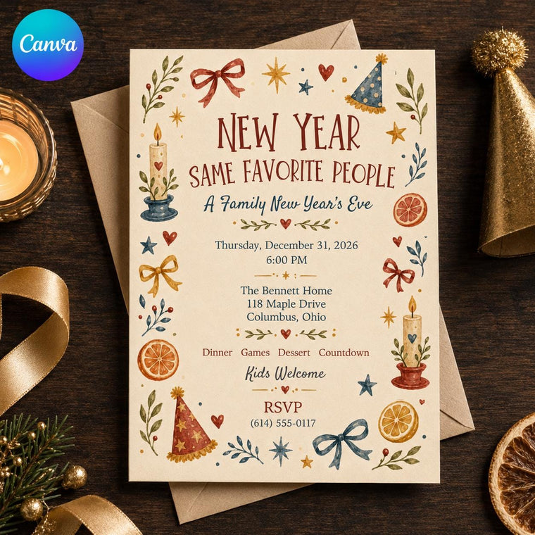 Family New Years Eve Invitation