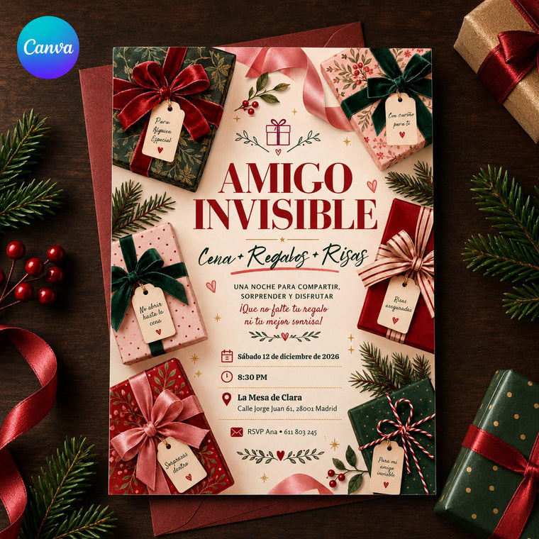 Fiesta Amigo Invisible Invitación Invitation