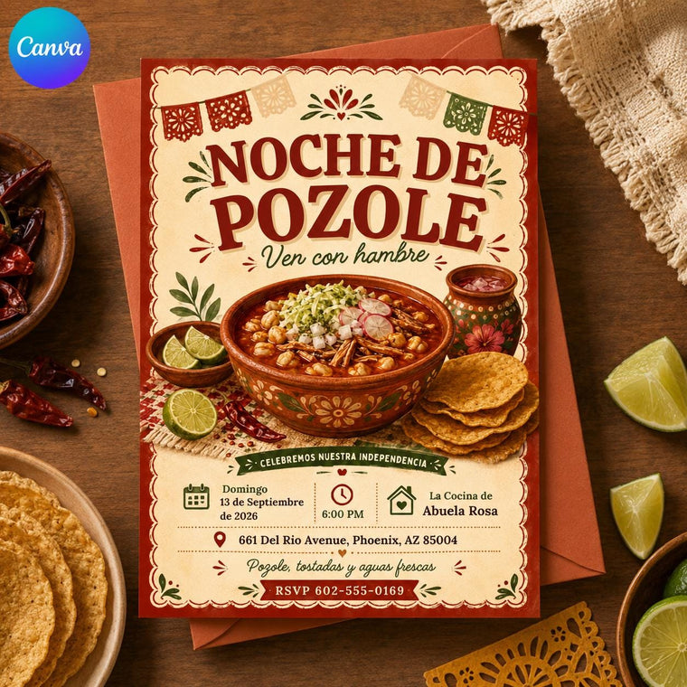 Fiesta Mexican Independence Day Invitation: Noche de Pozole Party