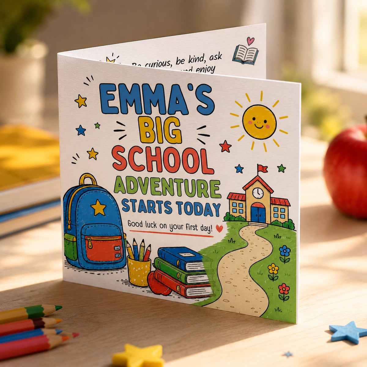 First Day of School Greeting Card — back-to-school event stationery by VoltBy