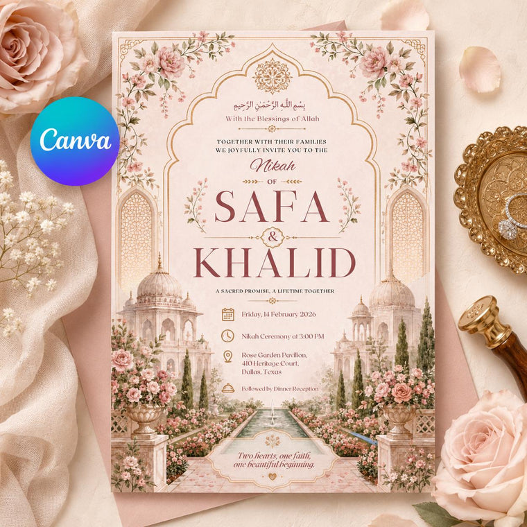 Floral Elegant Nikah Invitation