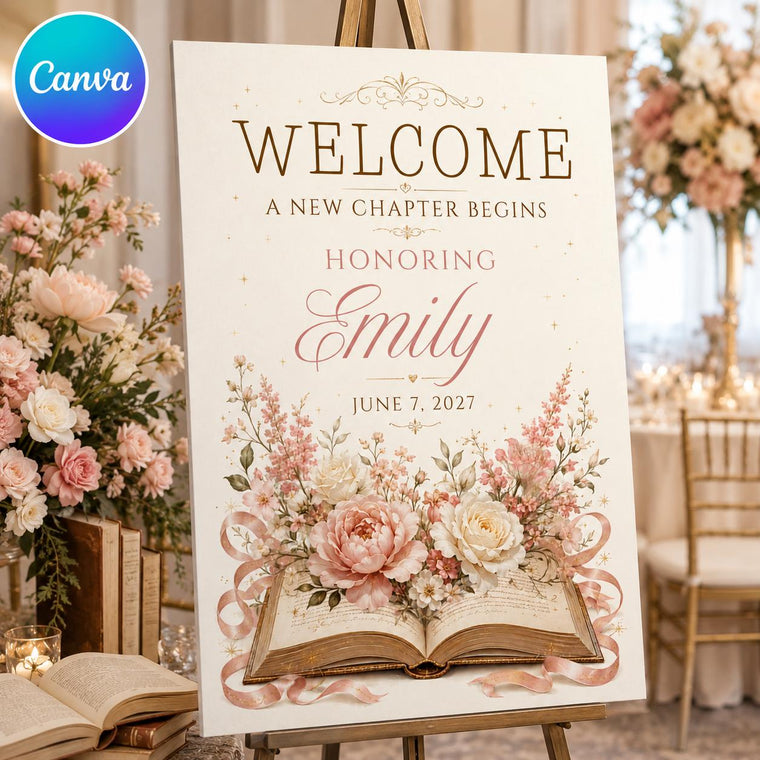 Floral Retirement Welcome Sign