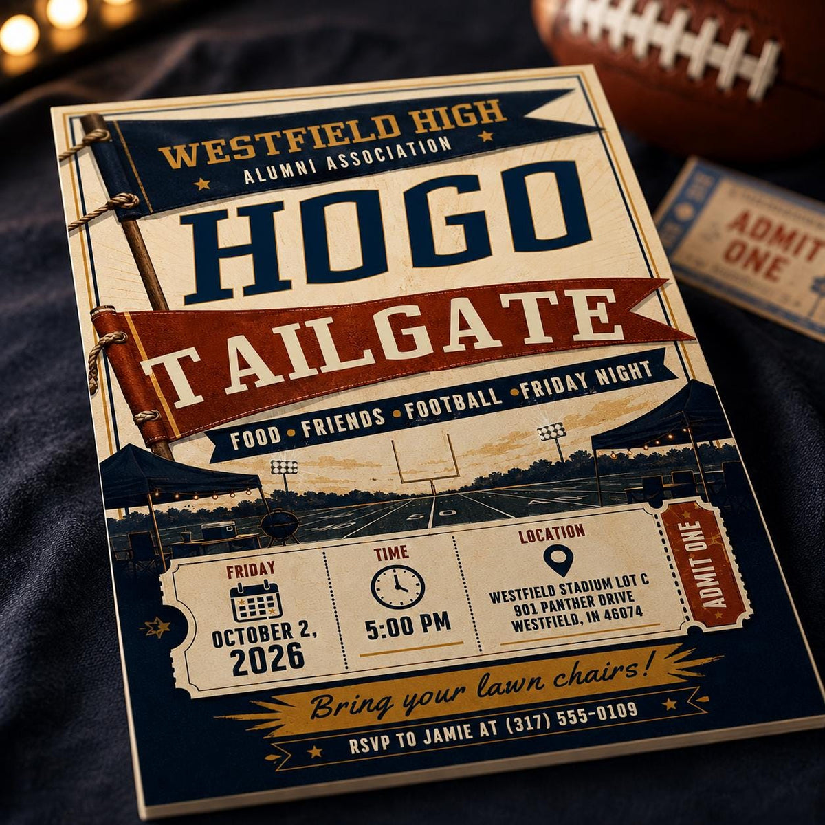 Football Homecoming Tailgate Invitation — homecoming stationery by VoltBy