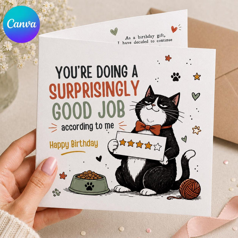 Funny Cat Birthday Greeting Card: Card from the Cat for Cat Lover
