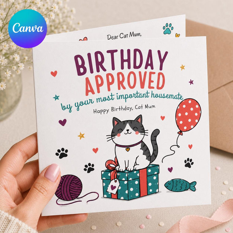 Funny Cat Birthday Greeting Card for Cat Mum