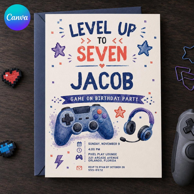 Gaming Birthday Invitation
