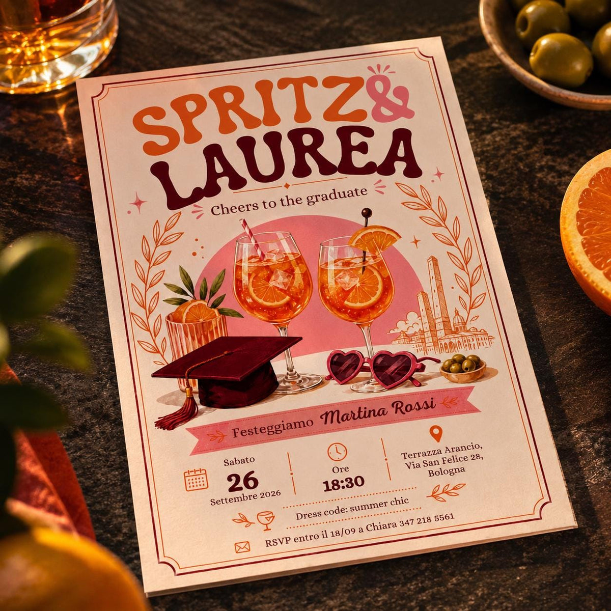 Graduation Aperitivo Invitation — digital invitation, instant download