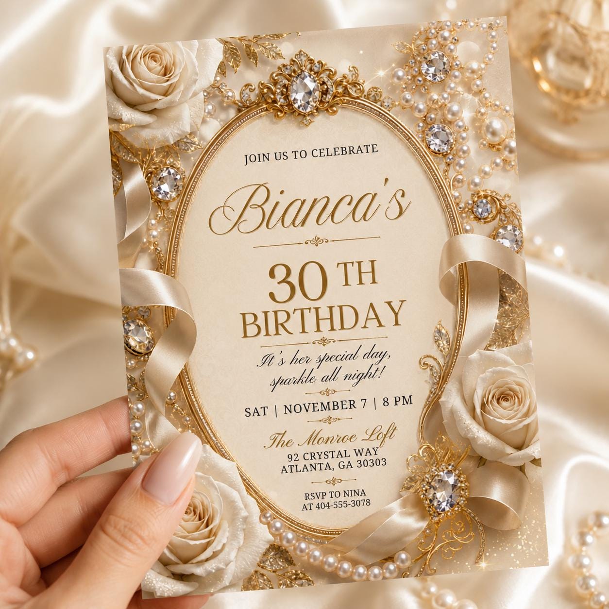 30th Birthday Invitation for Him, 30th Invite Template Evite, Editable Canva Template, Black and Gold Balloon Birthday Party Invitation __etsy:8038119280