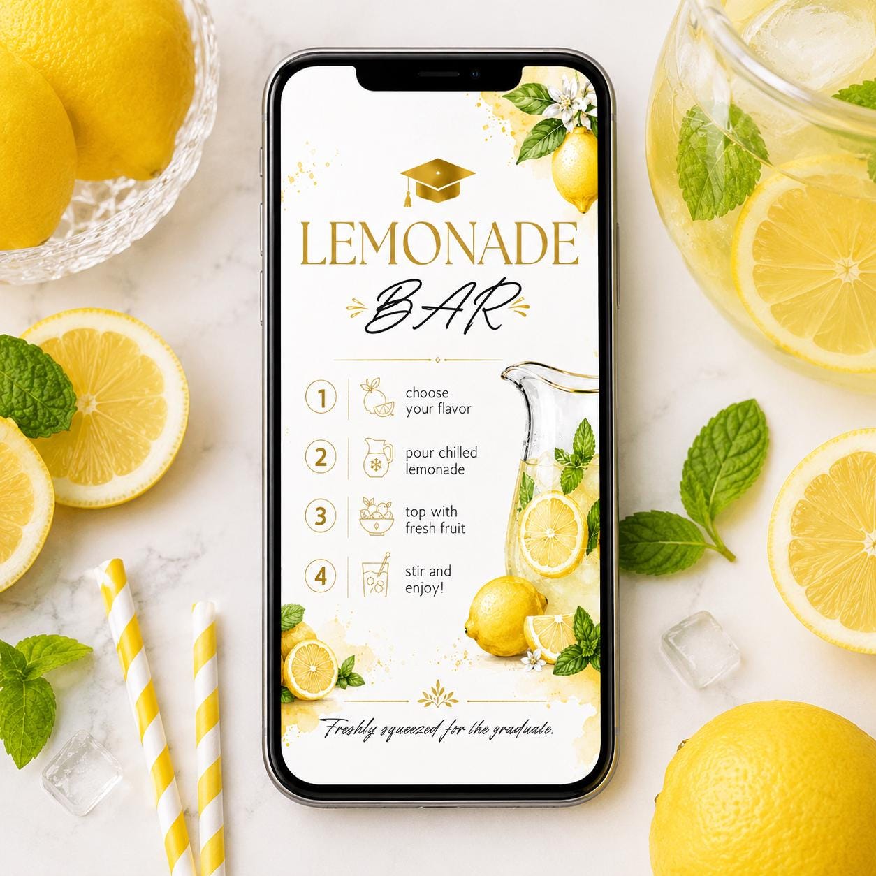 Graduation Lemonade Bar Sign Template Lemonade bar sign Freshly Graduated Party, High school graduation pink lemonade party girls directions __etsy:8081006142