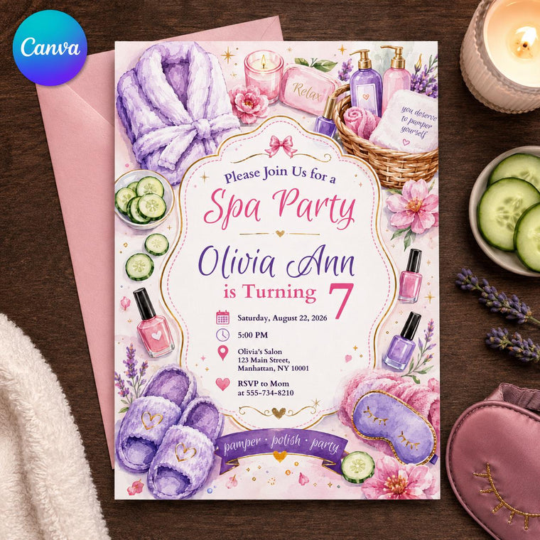 Kids Spa Party Invitation