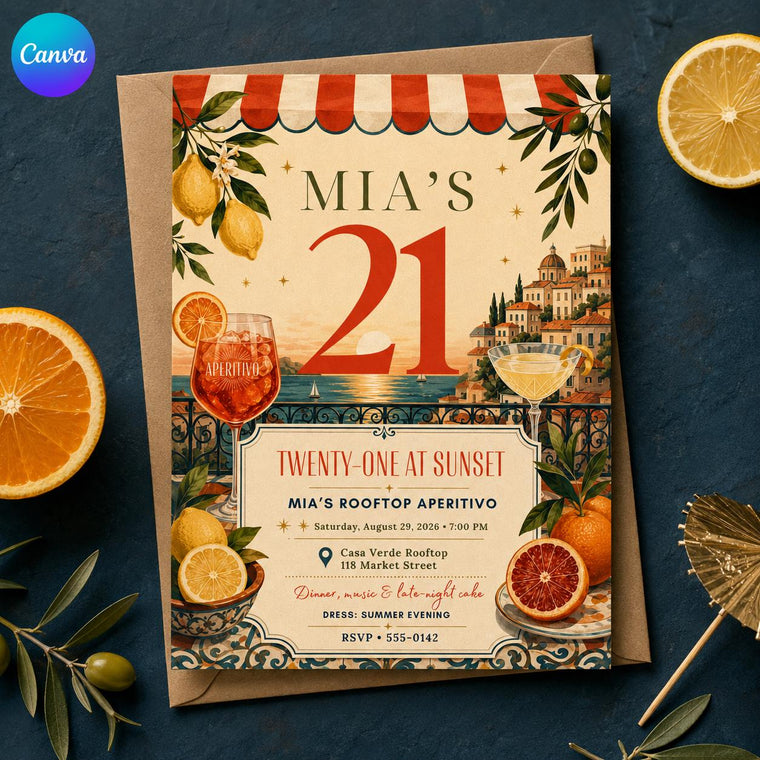 Lemon 21st Birthday Invitation