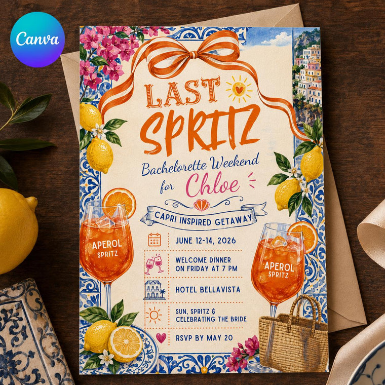 Lemon Spritz Bachelorette Invitation