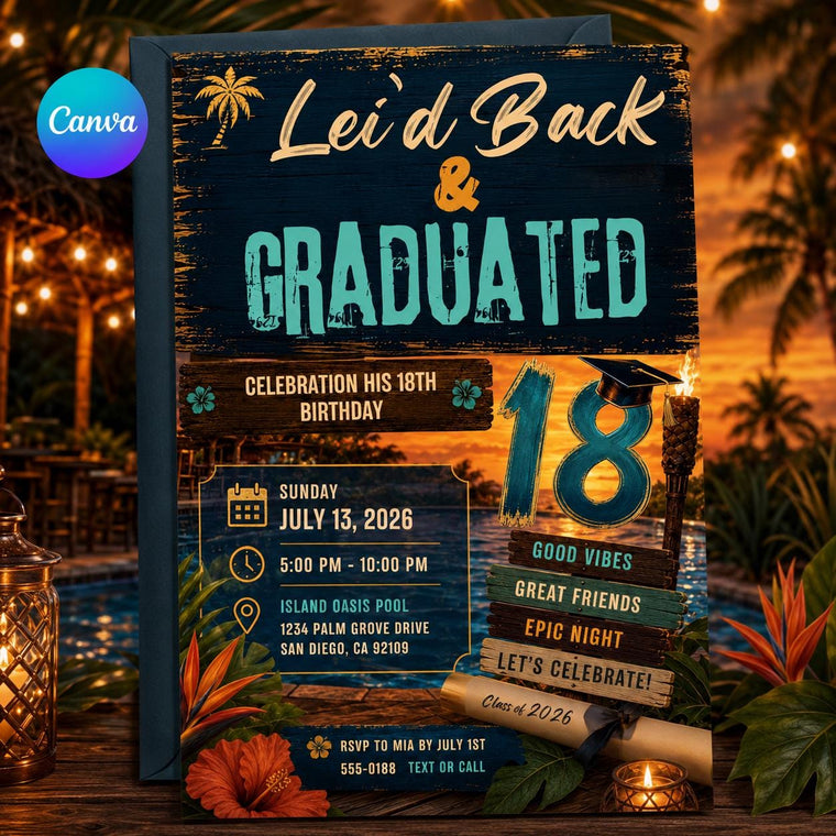 Luau Graduation Invitation