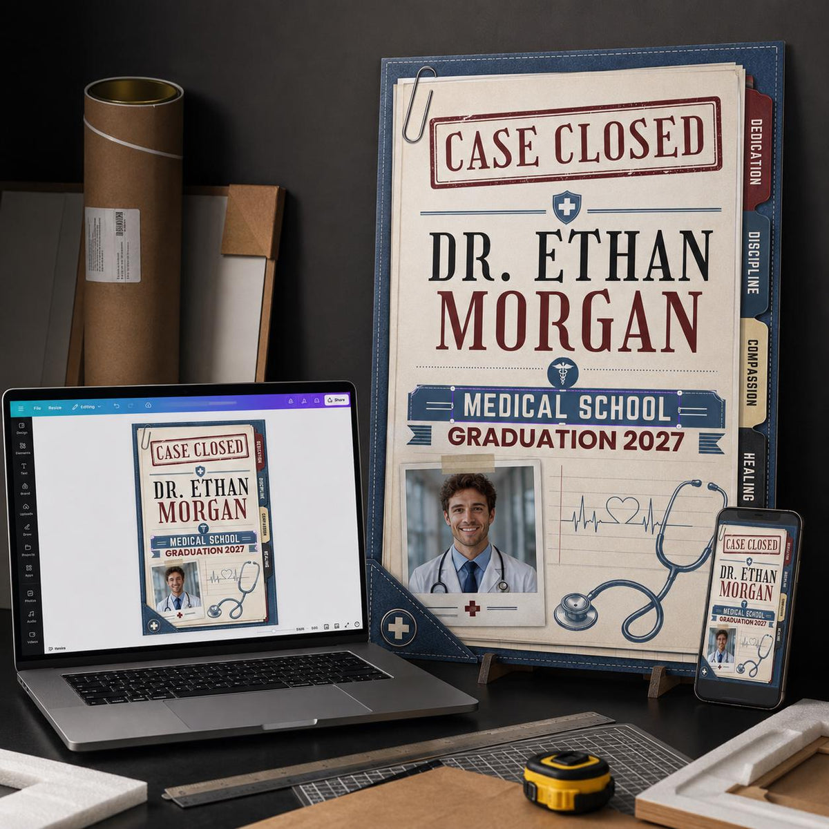 Medical School Graduation Welcome Sign — graduation party stationery by VoltBy