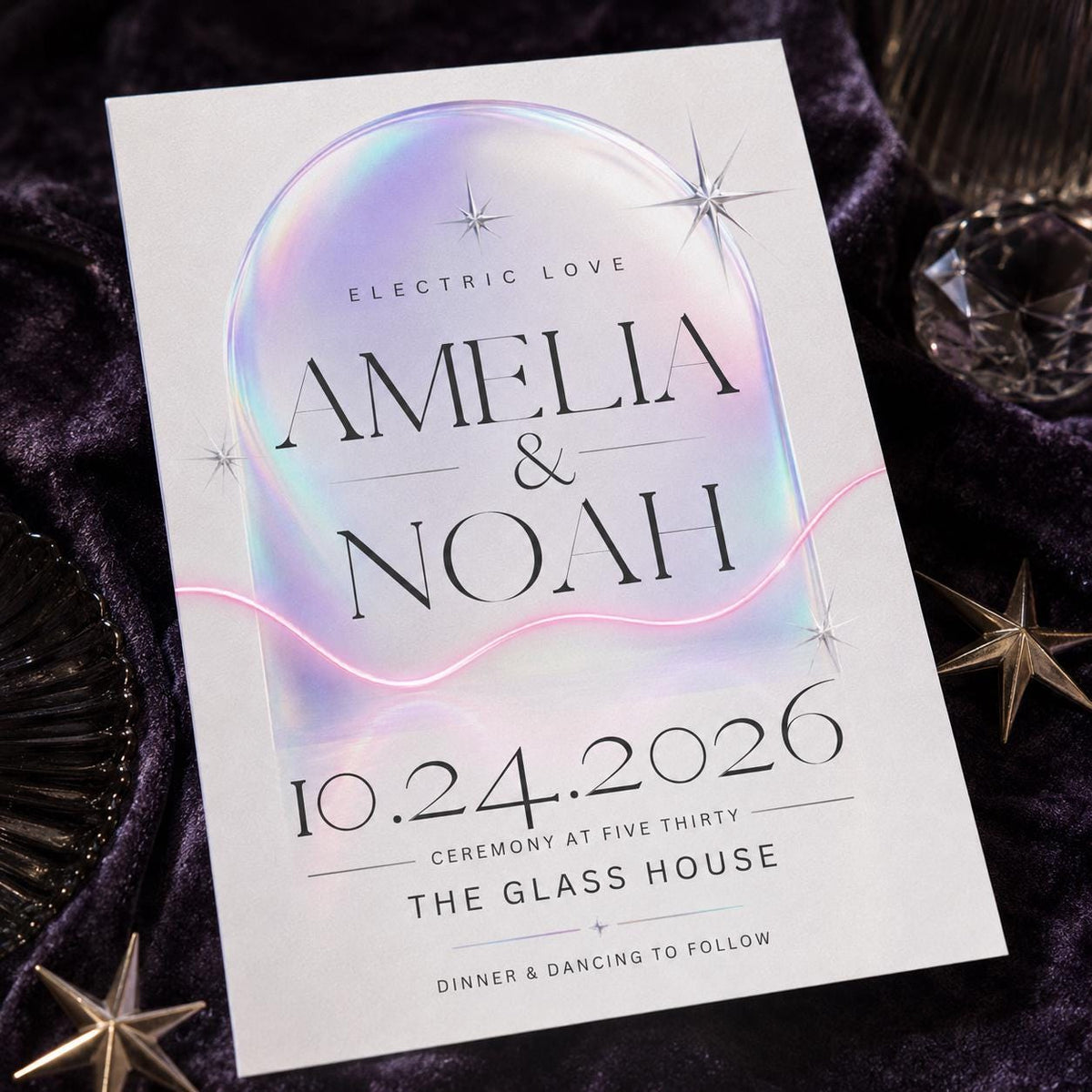Modern Celestial Wedding Invitation — wedding stationery by VoltBy