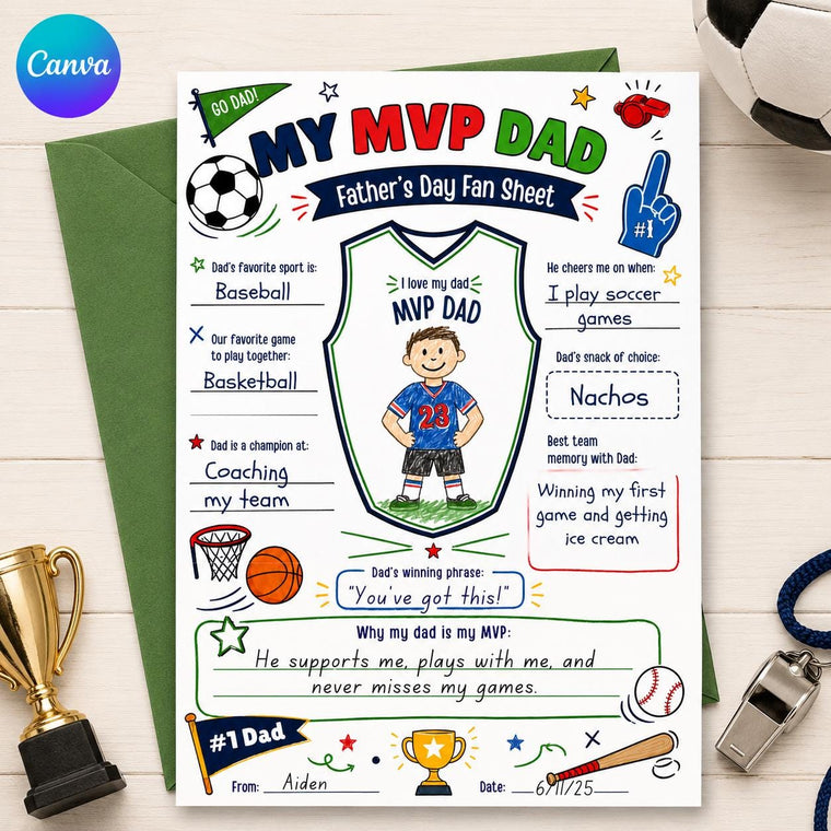 My MVP Dad Father's Day Sports Worksheet