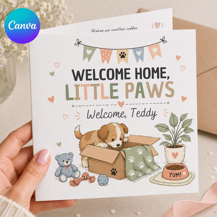 New Puppy Greeting Card