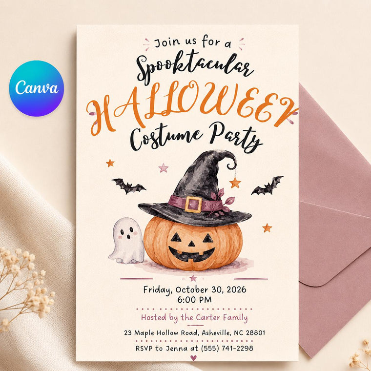 Pumpkin Halloween Costume Party Invitation