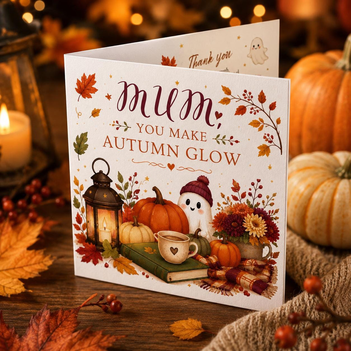 Pumpkin Halloween Greeting Card for Mum — digital greeting card, instant download