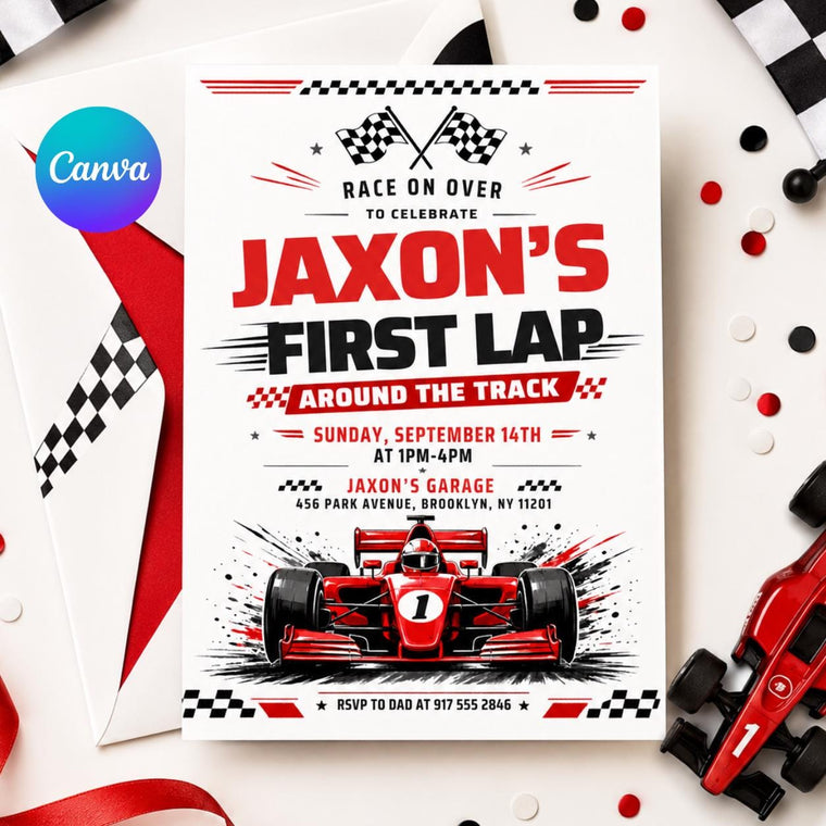 Race Car Birthday Invitation