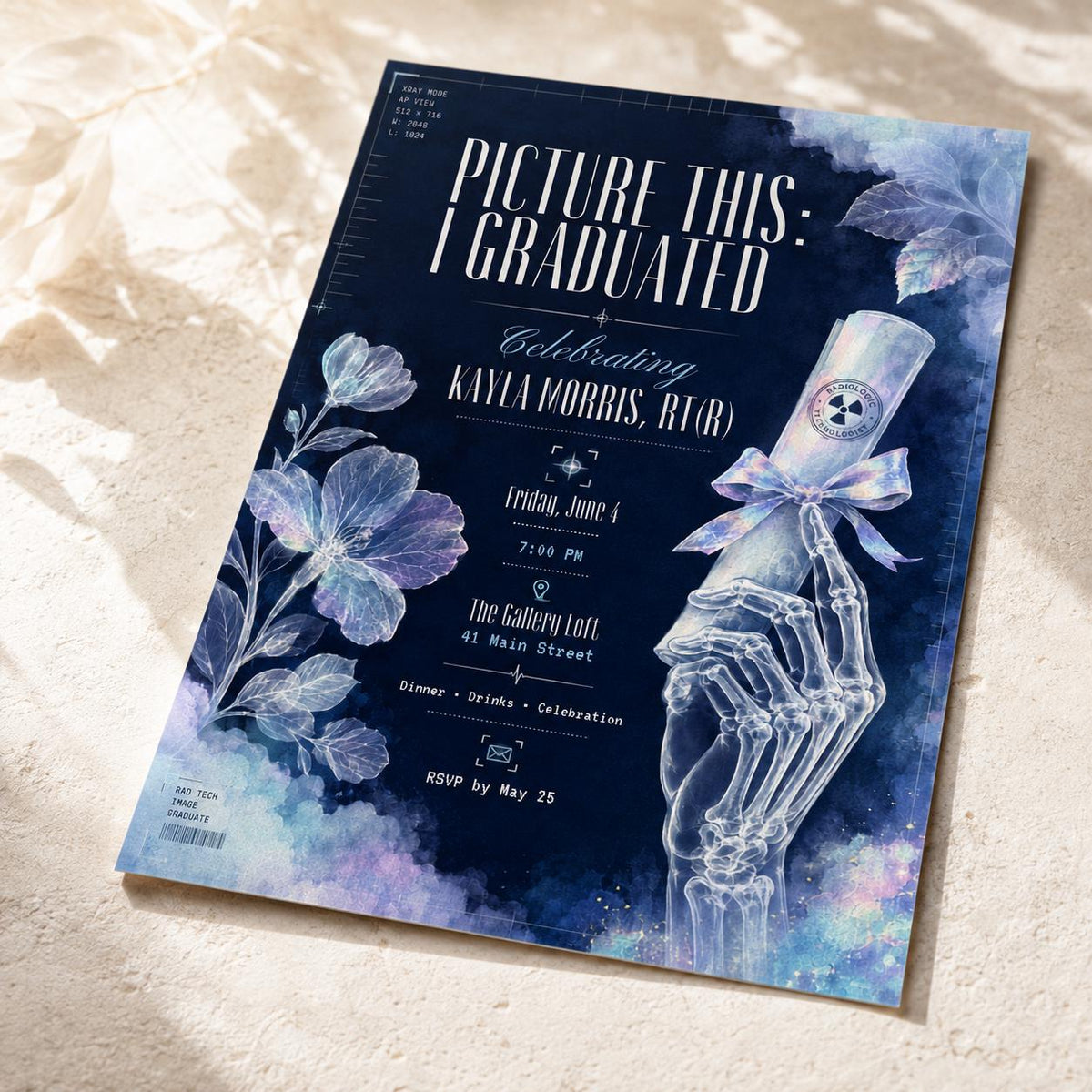 Radiology Graduation Invitation — graduation party stationery by VoltBy