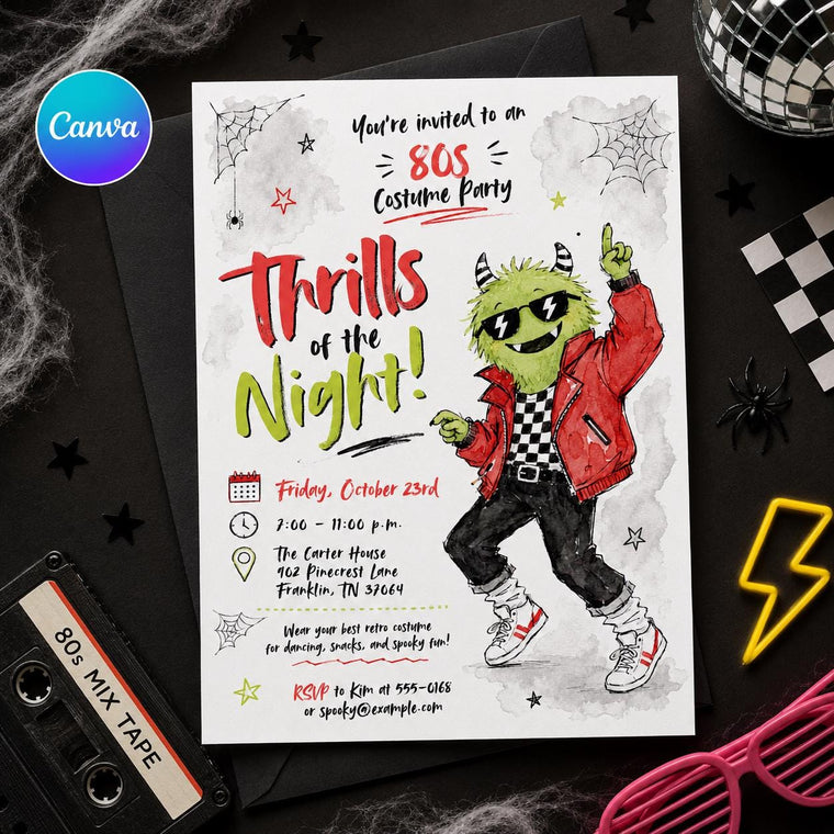 Retro 80s Costume Party Invitation