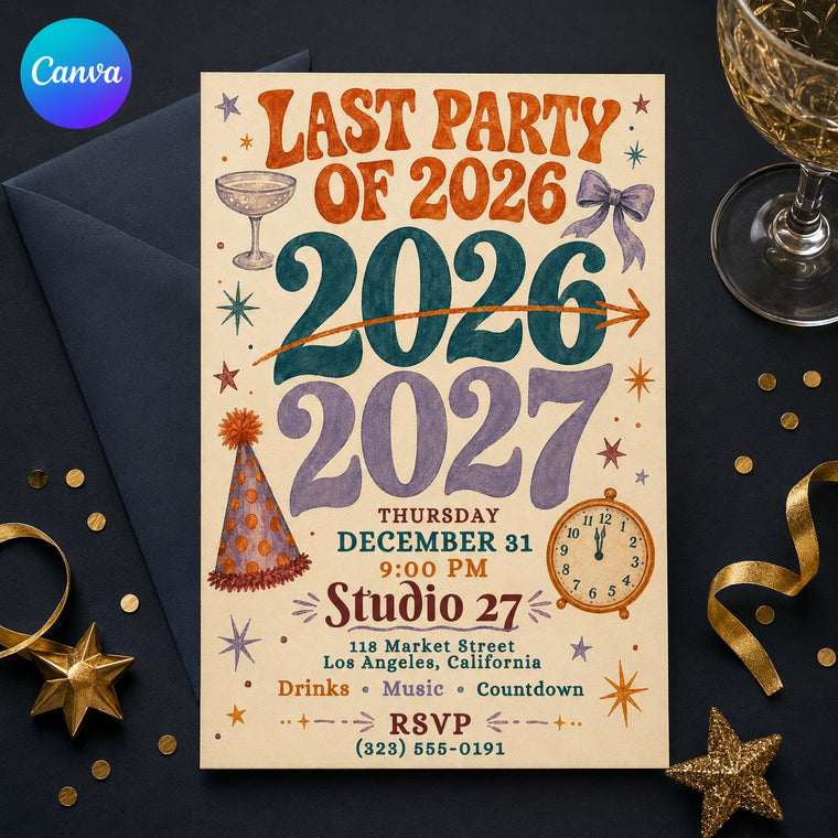 Retro New Years Eve Party Invitation 2027