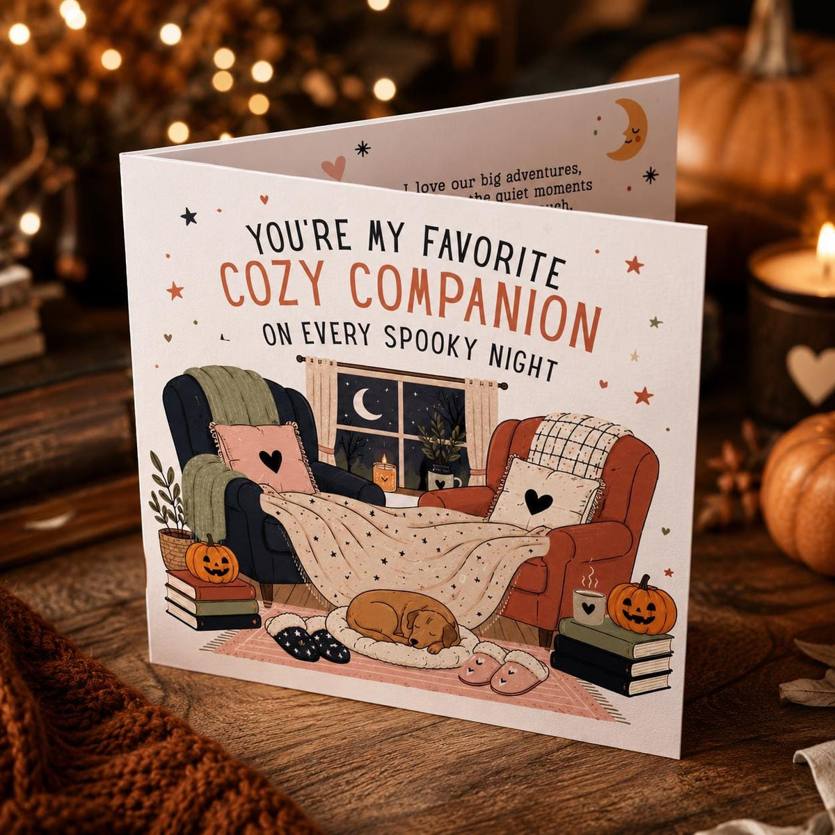 Romantic Halloween Greeting Card for Partner — Halloween party stationery by VoltBy