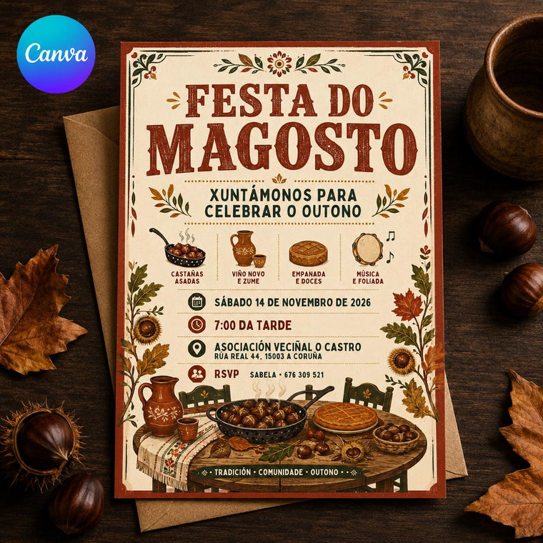 Rustic Festa do Magosto Invitation