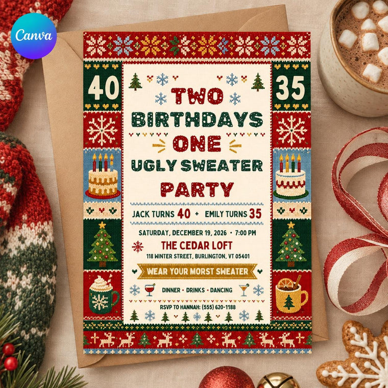 Ugly Sweater Birthday Invitation