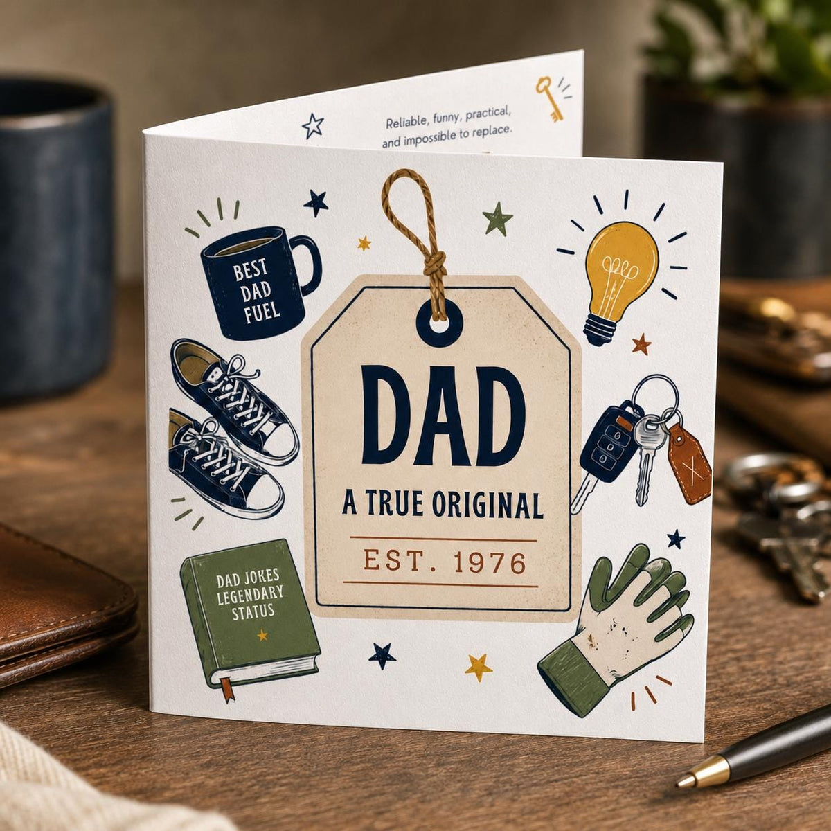 Vintage Dad Birthday Greeting Card — birthday party stationery by VoltBy