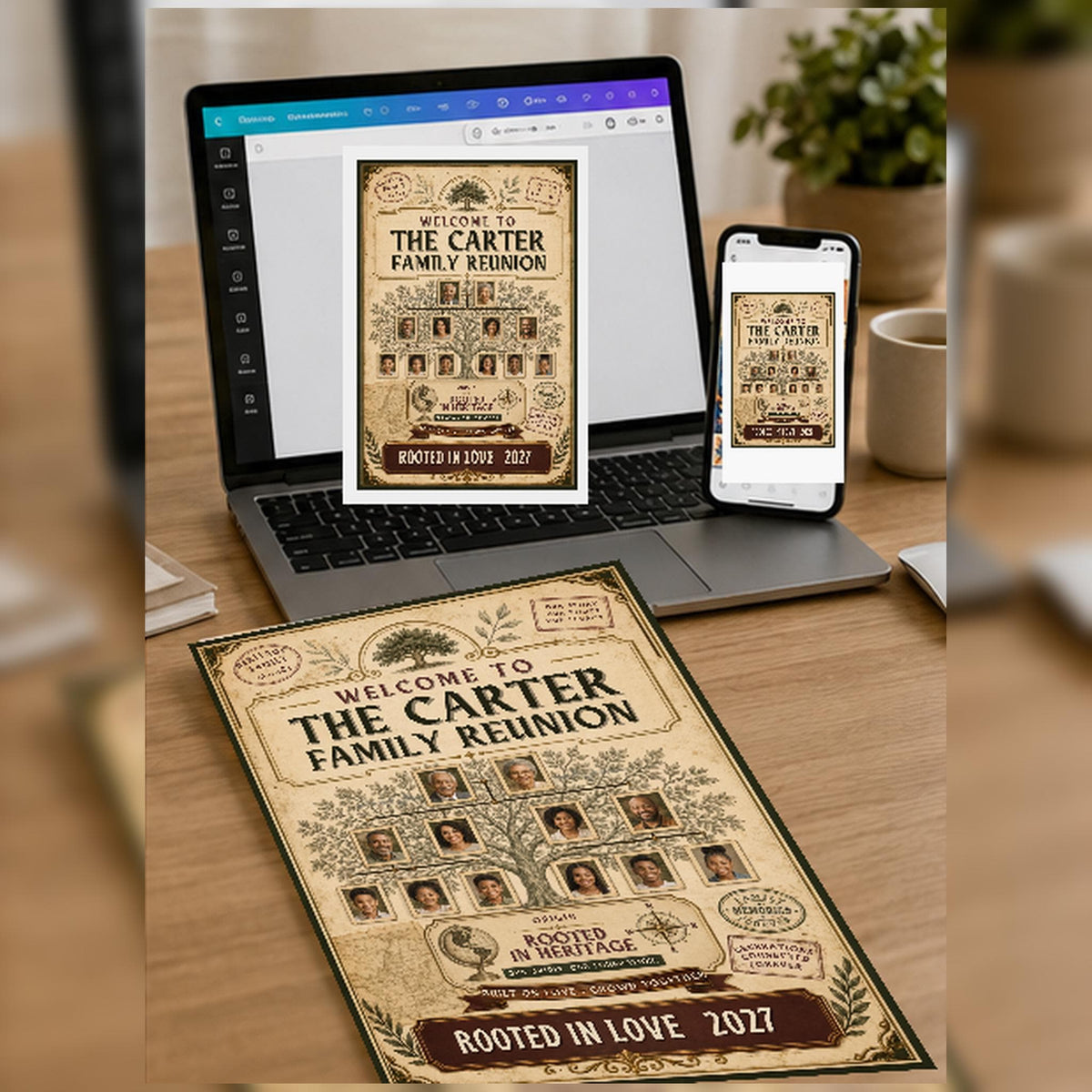 Vintage Family Reunion Welcome Sign — family gathering stationery by VoltBy