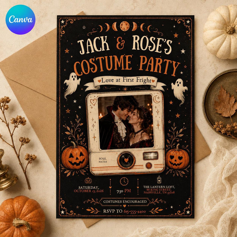 Vintage Halloween Costume Party Invitation