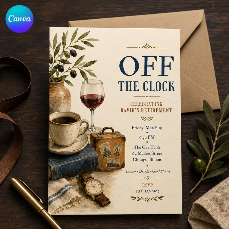 Vintage Retirement Party Invitation